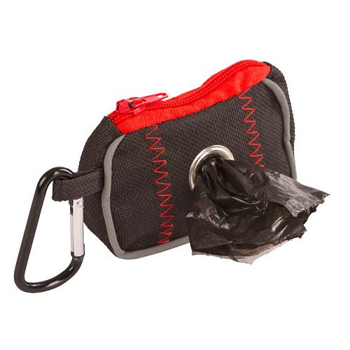 Tisztasági zacskó tároló táska, fekete/piros, 8x5, 5x4 cm