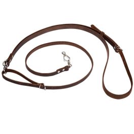   Vadászkutya póráz bőrből, forgóval és ollós karabinerrel
